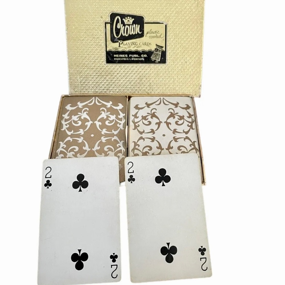 Vintage Crown Playing Cards Plastic Coated Double Deck